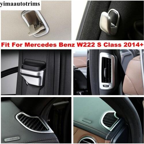 Pillar B Air AC Vent / Hook / Seat Belt Buckle Sequins Cover Trim Accessories Matte Interior For Benz W222 S Class 2014 - 2020