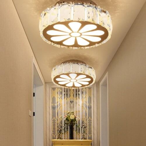 Aisle lights corridor lights simple modern hallway entrance porch round crystal lamp LED petal ceiling lamp led lighting fixture