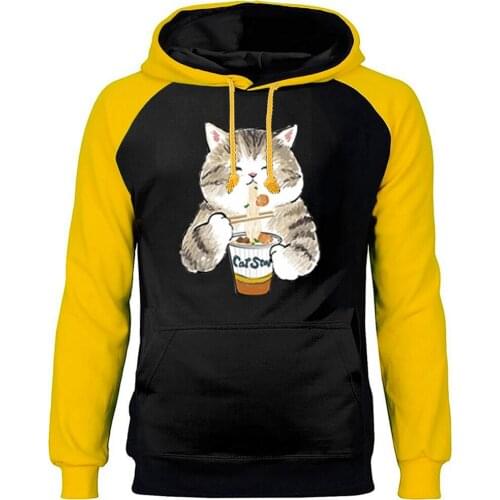 Raglan Hoodies Funny Cat Star Noodles 2020 Harajuku Streetwear Pullovers Mans Sweatshirts Autumn Tops Mens Crewneck Tracksuit