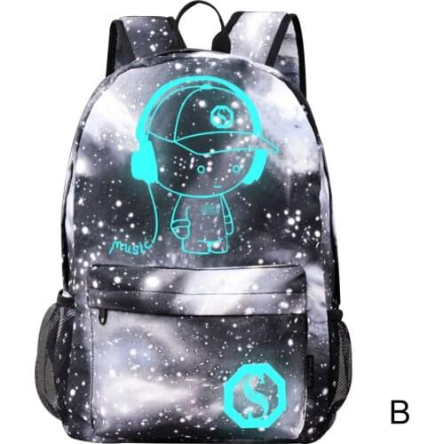 Waterproof Luminous Anime Notebook Laptop Backpack Anti-theft School Bag with USB Charging Port Best Sale-WT