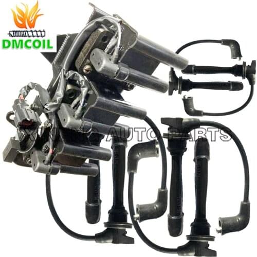 1 SET HQ IGNITION COIL AND WIRE FOR HYUNDAI SONATA IV TRAJET HIGHWAY KIA MAGENTIS 2.5L 2.7L V6 (1998-) 27301-37100 27501-37A00