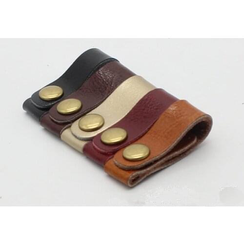 100pcs/lot Fashion Genuine Leather Cable Winder Headphone Earphone Cable Wire Organizer Cord Holder For iphone samsung