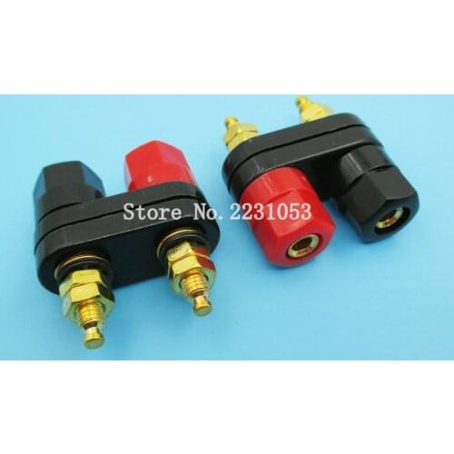 2 Pair/LOT High Qualtiy Red Black Connector Amplifier Terminal Binding Post Banana Speaker Plug Jack