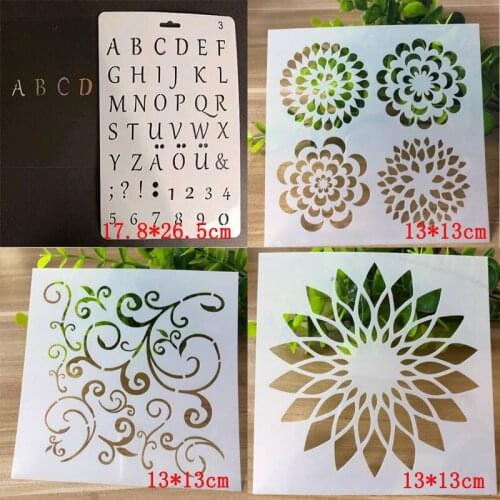 4pc Long Branch Coloring Embossing Stencils For Wall Painting Template Scrapbooking Album Decorative Office School Supplies