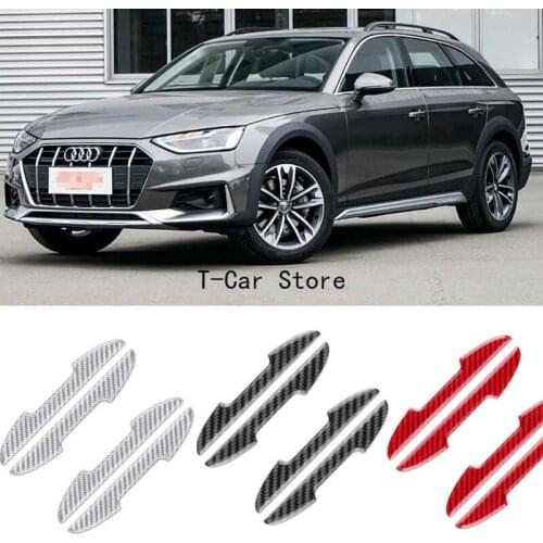 For Audi A1 A3 A4 A5 A7 A8 Q3 Q5 Q7 TT RS R8 Car Side Door Edge Guard Bumper Trim Protector 4pcs Carbon Fiber Stickers