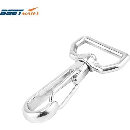 66mm Ring Square Eye Swivel Snap Hook Stainless Steel 316 Quick Straping Hook Lobster Clasps Hiking Camping Carabiner Pet Chain