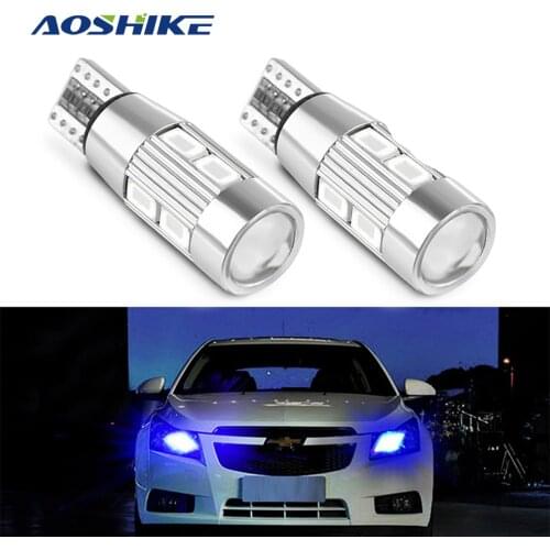 AOSHIKE 2PCS T10 W5W Canbus No Error 10 SMD 5630 LED Light Wedge Bulb High Power LED Car Parking Fog Light Auto Clearance Light