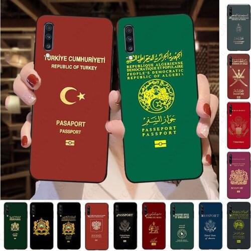 Country Passport Phone Case For Samsung Galaxy A50 A10 A20 A20E A20S A30S A40 A51 A71 A70 A6 A7 A8 A21S A51 5G COVER coque