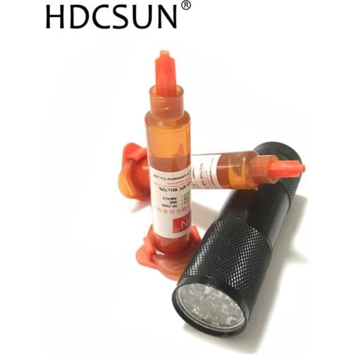 DHCSUN 10-50pcs/lot 5ml UV Glue LOCA Liquid Optical Clear Adhesive For IPhone Samsung Glass Lens Repair send a 9 led uv lamp