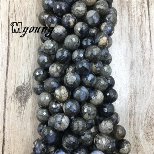 Faceted Round Natural Genuine Grey Opal Beads, Opal Quartz Loose Beads For DIY Jewelry Making 5 strands/lot MY1926