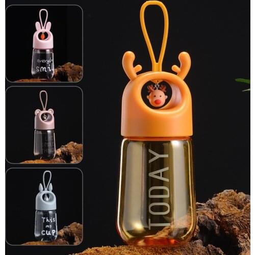 Creative gift shake cup kid boy girl plastic childrens water cup cartoon pendant handle plastic outdoor customized cup