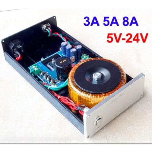 KYYSLB 120W 2AS1943 2SC5200 Power Amplifier DC Linear Power Supply LM317+TL431 DC Output 5V-24V Voltage Hard Disk Box NAS Road