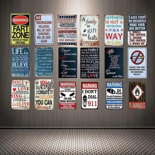 [ Mike86 ] Warning Flammable No Smoking Tin Sign Custom Poster Personality Classic Metal Painting Decor Art ZZ-10