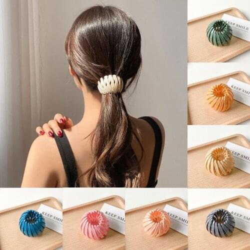 Fashion Womens Bird Nest Expanding Crystal Tail Hair Bun Holder Clips Claw Pins Hairdresser Fashion Glossy Colorful Bun Hairsty