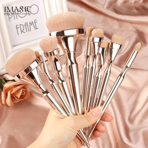 9Pcs makeup brushes set Gold handle for Foundation Powder make up brushes pincel maquiagem kabuki brush beauty tools