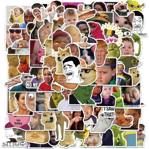 10/30/50 Pcs Funny Meme Graffiti Stickers Flakes For Cars notebook Children toys Luggage Skateboards manga sticker kid sticker