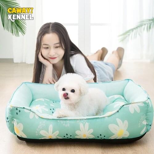CAWAYI KENNEL Dog Cooling Mat Pet Ice Pad Teddy Mattress Pet Cool Mat Bed Cat Summer Keep Cool Ice Silk Cooling Dog Mat for Dogs