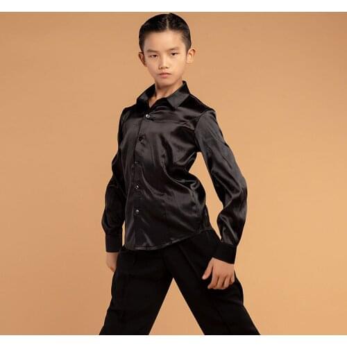 Fall Latin Dance Shirt For Boys Stage Costume Latina Ballroom Practice Wear Rumba Outfits Tango Dance Wear Tango Blouse DL6808