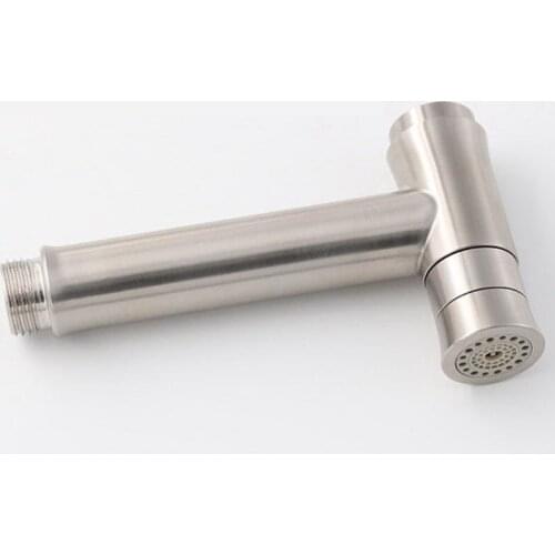 Bathroom Handheld 304 Stainless Steel Bidet Supercharged Rinse Spray Gun Dual Water Push-Button Shattaf Closestool Shower Nozzle