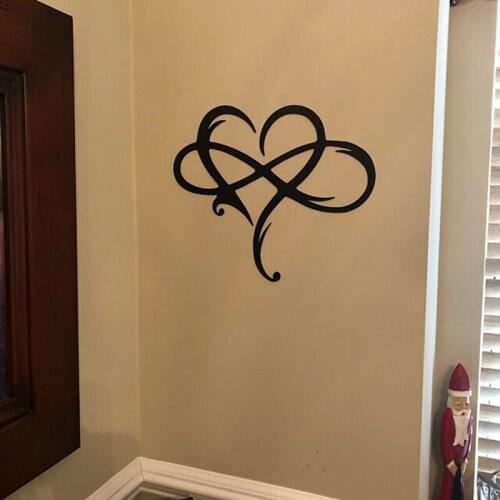 Hanging Love Infinity Heart Metal Wall Art Home Decor Infinity Heart Wall Sign Sculpture for Home Wedding Decor