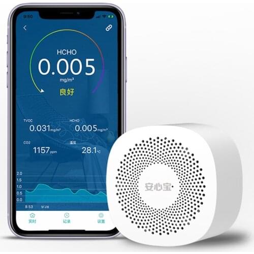 Air Quality Tester CO2 TVOC Meter Temperature Measuring Device Analyzer Phone APP Formaldehyde Carbon Dioxide Monitor Detector