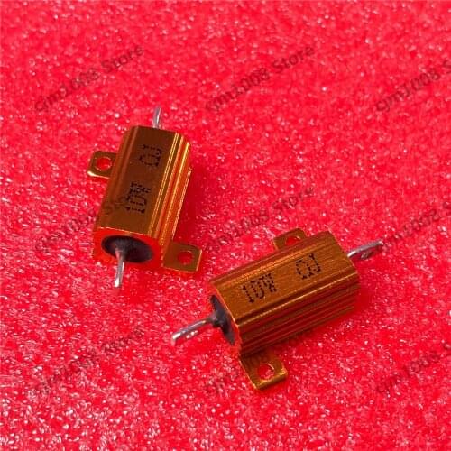 RX24-10W 18R 18RJ Power Metal Shell Case Gold Aluminium Case Wirewound Resistor 10W 18ohm 5% Automobile LED lamp resistors
