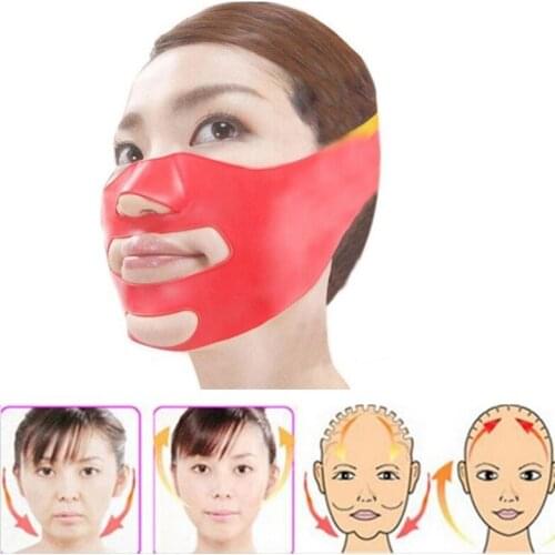 Silicone Thin Face Mask V-line Face Bandage Belt Slimming Facial jade roller Skin Care face massager Lifting Slim massage Tool