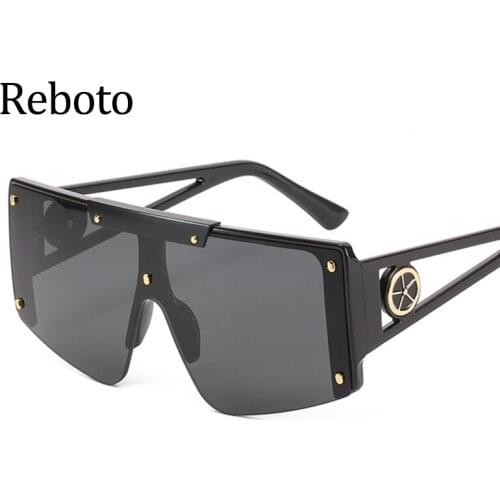 Oversized Pilot Luxury Sunglasses Women Brand Designer 2021 Half frame Black Rivet Mens Glasses Sunglasses For Ladies Big Frame