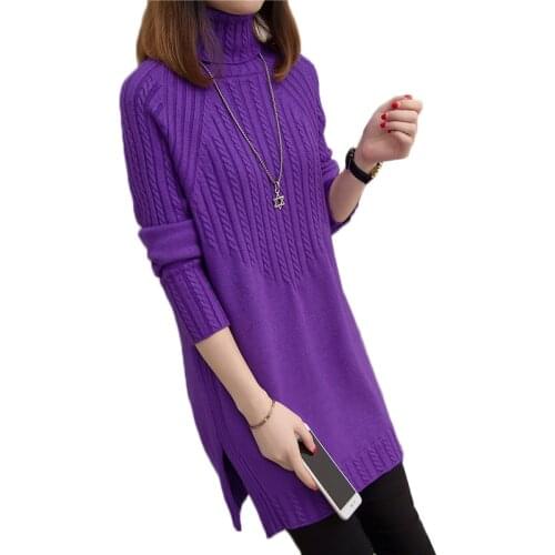 Winter Thicken Turtleneck Sweater Women Knitted Pullover 2018New Loose Long-sleeved Jumper Bottom Sweater Casual Ladies Tops 100