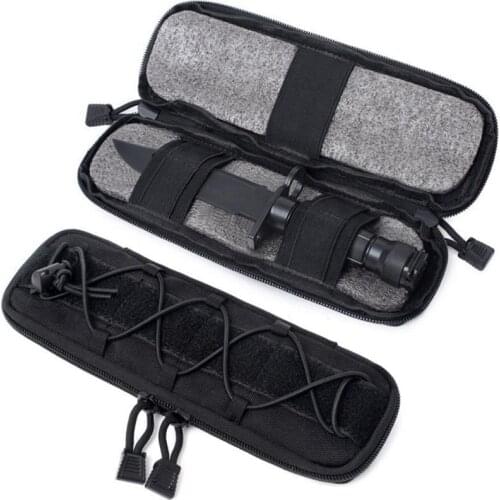 Tactical Molle Knife Pouch Nylon Flashlight Holder Case EDC Waist Bag Folding Scissors Knives Holster for Hunting Outdoor