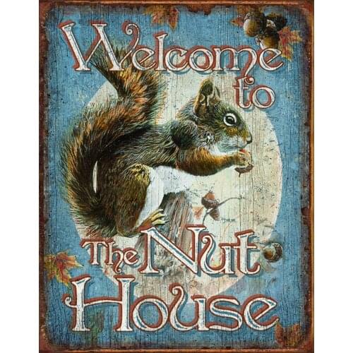 Animal Novelty Fun Tin Sign Vintage Posters Animal Farm Wall Painting Gift Art Decor for Bar 20*30 CM