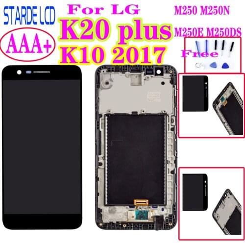 For LG K20 Plus LCD Display Touch Screen Digitizer with Frame Assembly Repair Part For LG K10 2017 M250 M250N M250E M250DS LCD