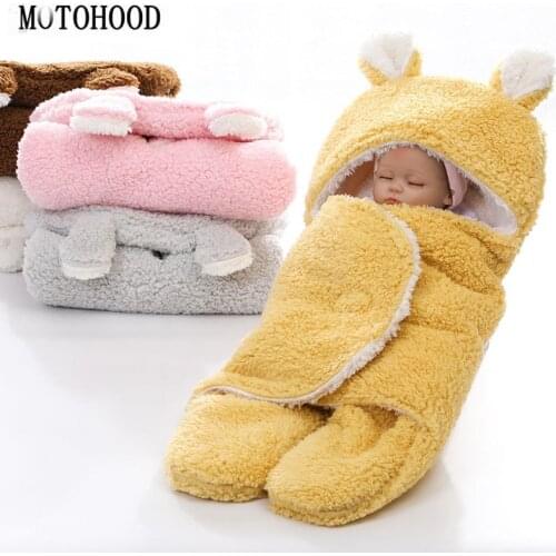 MOTOHOOD Winter Baby Boys Girls Fleece Velvet Blanket Wrap Double Layer For Newborns Baby Bedding Blanket Winter Infant Quilt