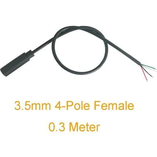 10pcs 30cm 3.5mm 4 Pole Female Jack Audio AUX Cord 4 Wire DIY Pigtail Cable Item No.: 40447