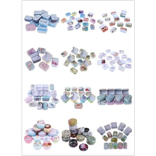 12 Styles Portable Pill Box Metal Packing Tin Jar Boxes Small Medicine Case Cans Coin Headphones Moisture-proof Travel Pill Box