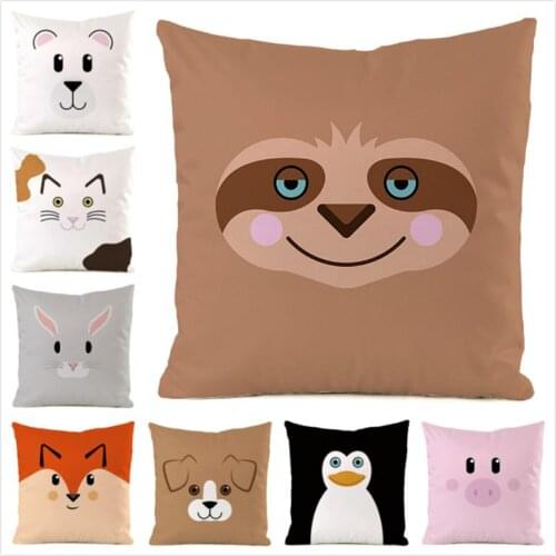 45cm*45cm **Animal Face** Inimitated Silk Fabric Throw Pillow Covers Couch Cushion Cover Home Decorative Pillows Pillow Case
