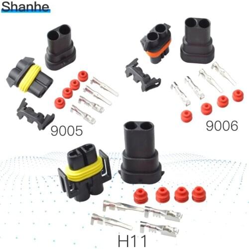 5set H11 9005 9006 Car Motorcycles Waterproof Electrical Connectors
