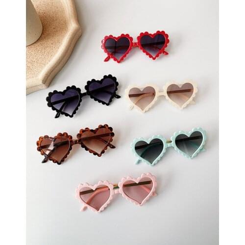 6 Colors New Infant Boys Girls Sunglasses Solid Love Pattern Sunglasses Sun Glasses Kid Eyeglasses Beach Eyewear