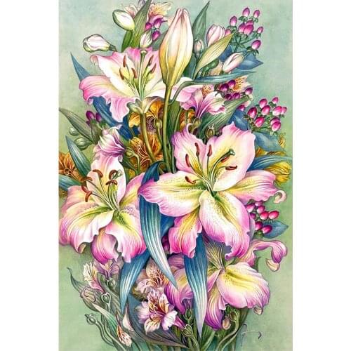 5D DIY Large flower cluster Diamond Painting Full Round New sticking drill cross stitch embroidery Toy home decorative