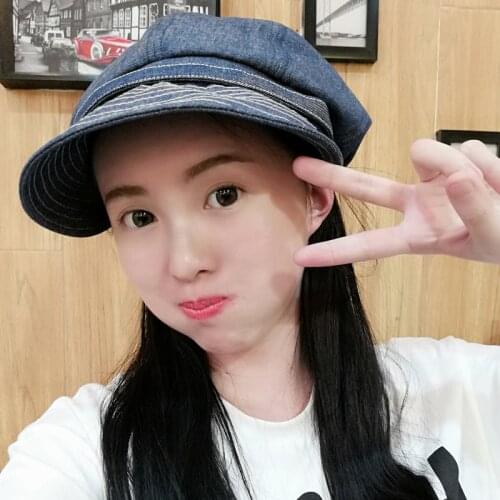 Free shipping High Quality Casual unisex Newsboy hats spring&summer Painter style Berets Octagonal Hat Denim vintage walking cap