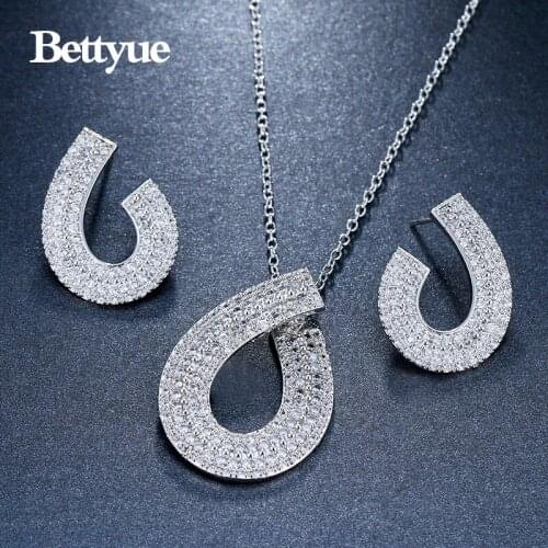 Bettyue Brand Charm Fashion Jewelry Sets AAA Zircon Three Colors Geometric Hot Sale Jewelry Sets For Woman Shining Wedding Gift