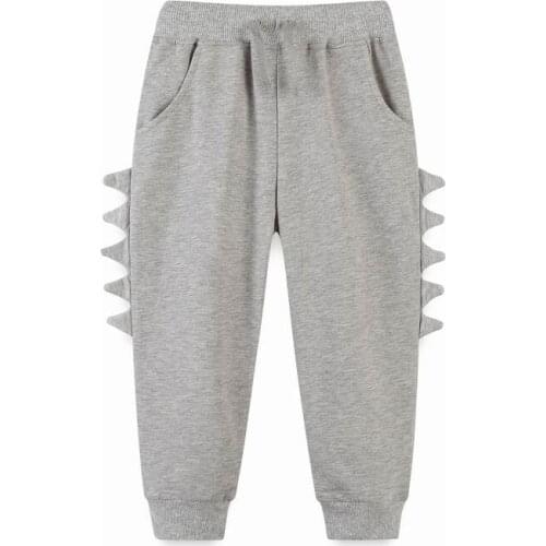 Jumping Meters Cartoon Boys Thin Cotton Pants Spring Autumn Barbed Shape Grey Trousers Casual Children Clothing 2-7years