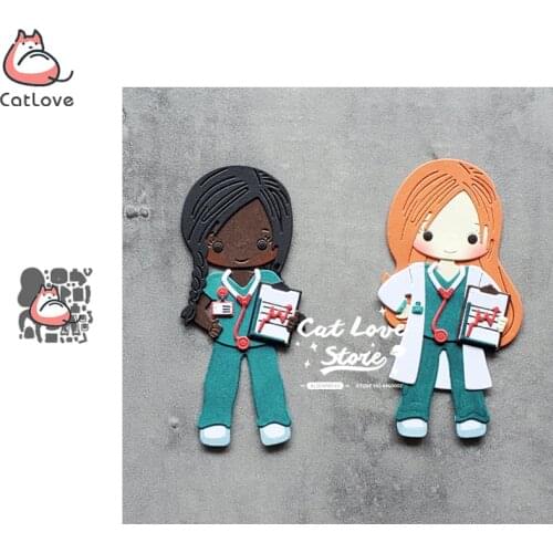 Catlove Female medical staff Metal Cutting Dies Scrapbooking Stencil Die Cuts Card Making DIY Craft Embossing New Dies For 2020