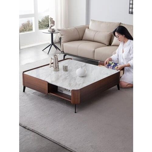 Northern Europe tea table TV cabinet combination living room into a set of furniture modern rock plate small house square long