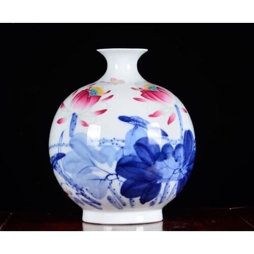 Jingdezhen Blue And White Porcelain vase Master Hand Painted Vase Flower vase New Chinese Living Room Decorations ceramic vase