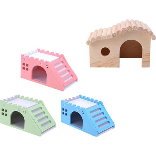 Small Animal Wooden Sleeping Nest Hamster Hedgehog House Bed Dodge Assembly Chinchilla Mouse Pad Pet Hamster Accessories