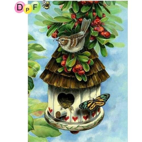 DPF DIY The birds nest butterfly 5D home decor wall painting mosaic kit square diamond painting cross stitch diamond embroidery