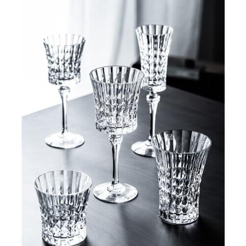 Europe Luxury Retro Carved Crystal Wine Glass Champagne Glasses goblet Brandy Cocktail Bar Party Hotel Home Drinking Ware