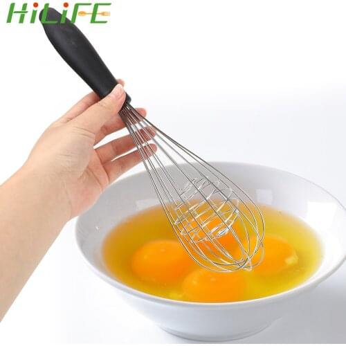 HILIFE Egg Beater Egg Tools Hand Whisk Mixer for Eggs Stainless Steel Cream Baking Flour Stirrer Nonslip Egg Stiring