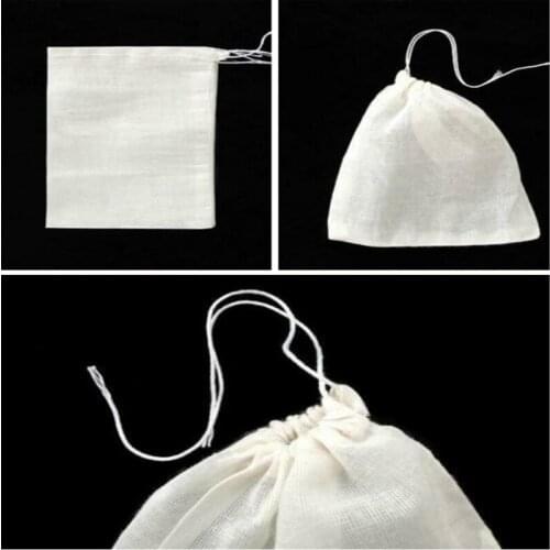 Cotton yarn bag 100x150mm 100pcs/bag empty tea bag cotton, filter tea filter bag cooking food single spice filter bag with threa